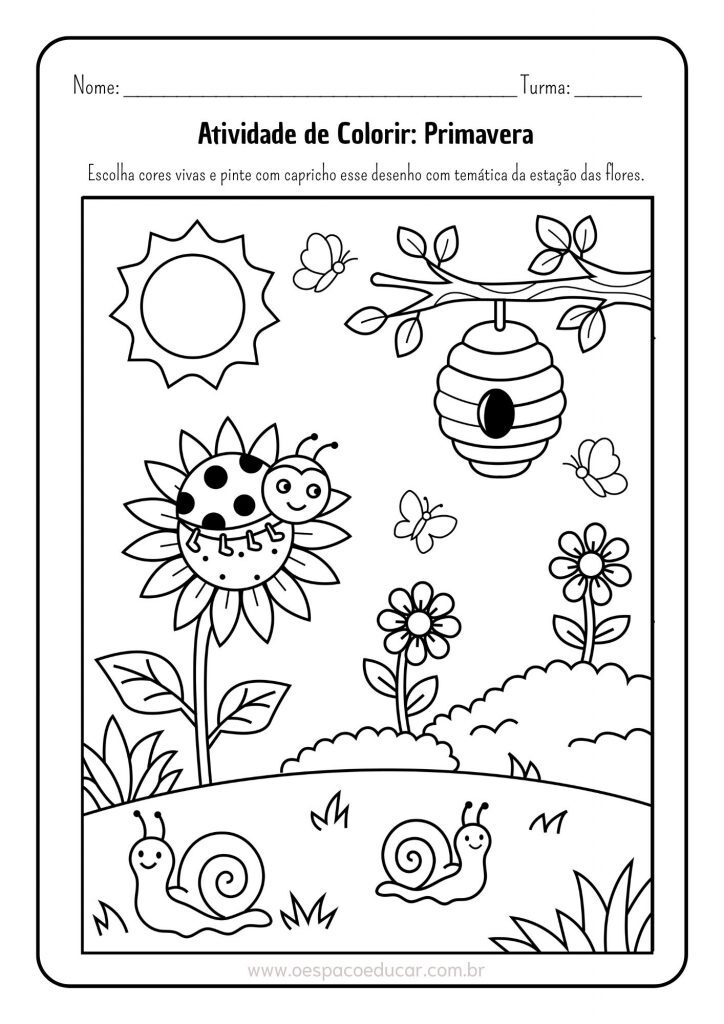 Para colorir: Primavera!
