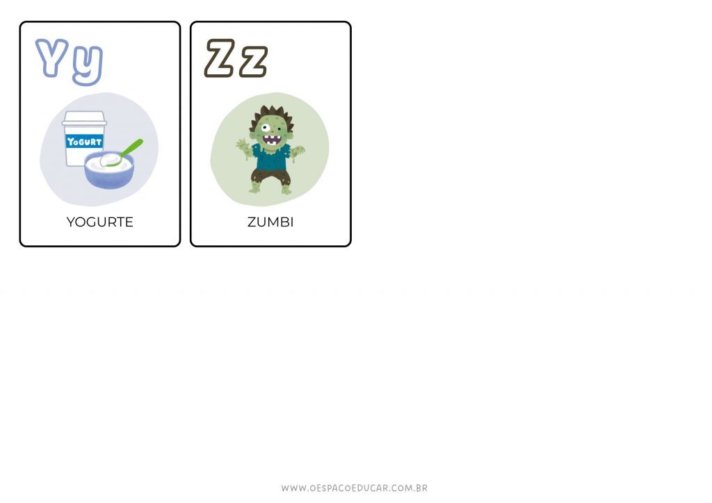 Fichas do alfabeto ilustrado!