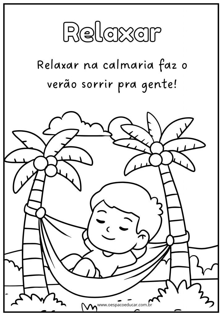 Atividades de verão para colorir!