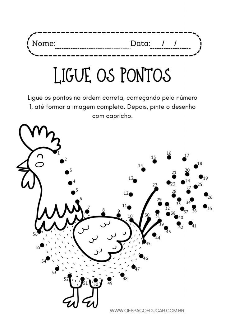 Ligue os pontos: animais da fazenda!