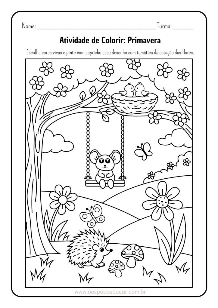 Para colorir: Primavera!