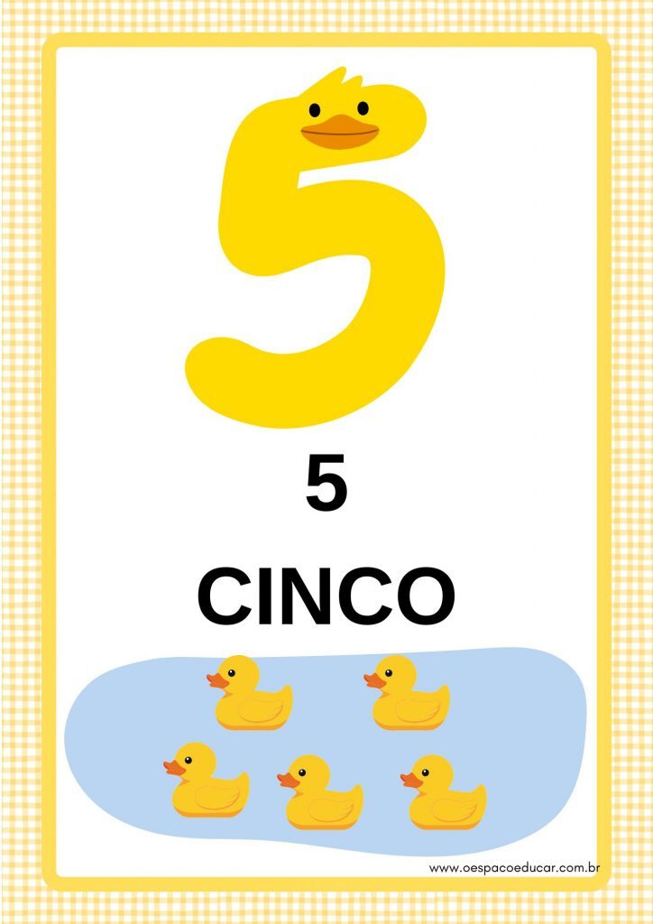 Cartazes dos números (0 a 10) com tema "Patinhos"!