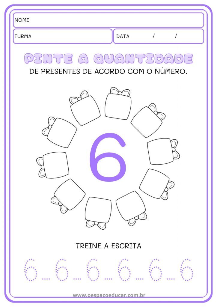 Educação Infantil: atividades números até 10!
