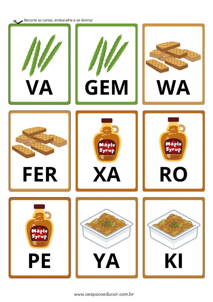 Formando palavras: Alimentos!