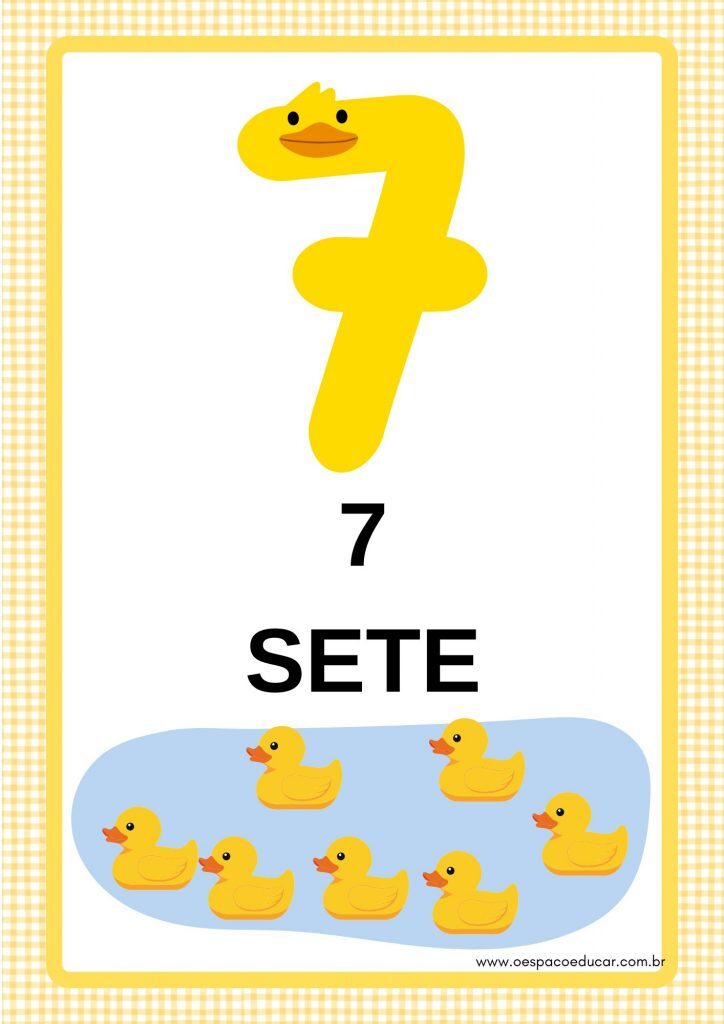 Cartazes dos números (0 a 10) com tema "Patinhos"!
