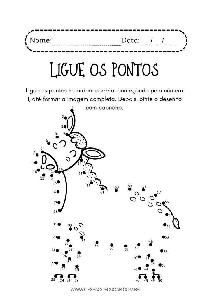 Ligue os pontos: animais da fazenda!