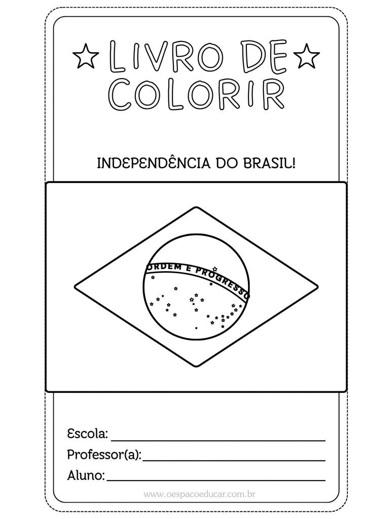 Atividade da Bandeira do Brasil para colorir