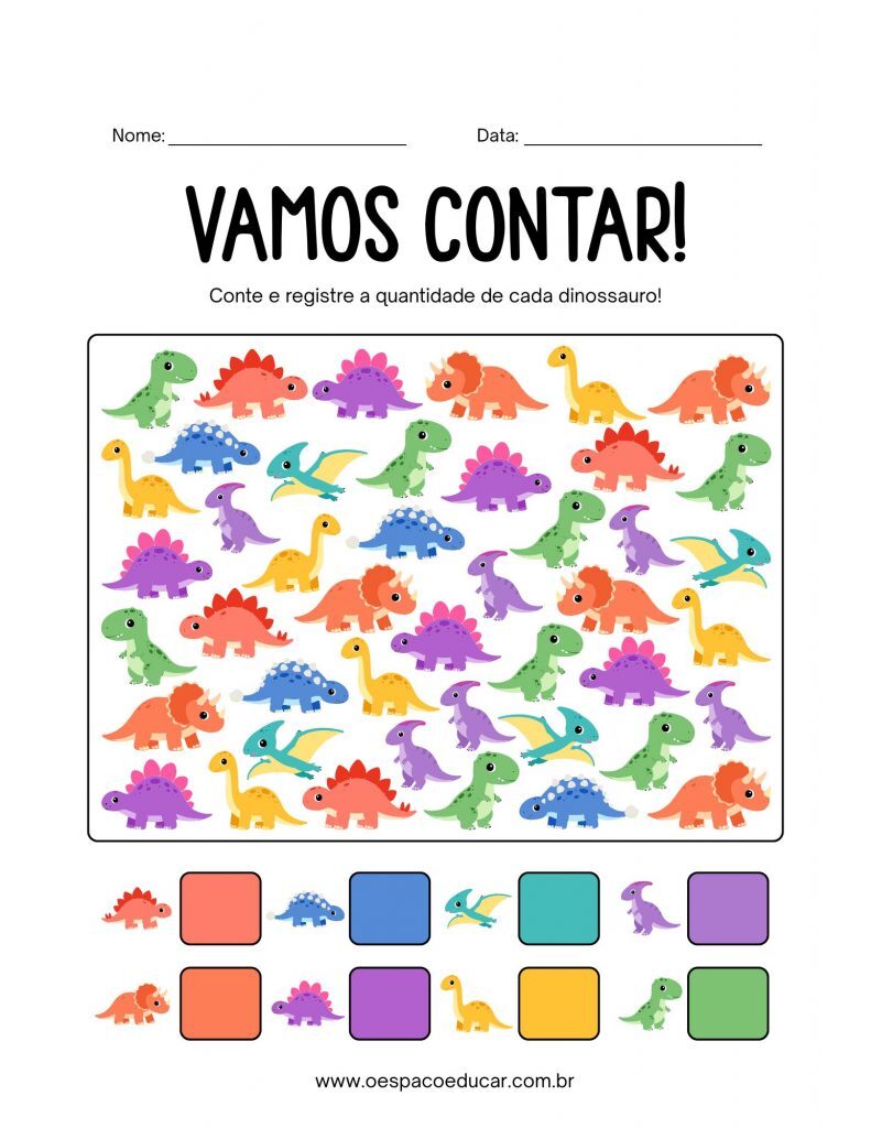 Colorful Playful Dinosaur Educational Document