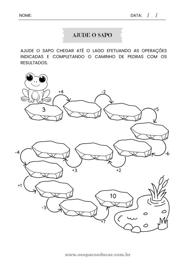 Atividade para imprimir: Ajude o Sapo a Chegar ao Lago!