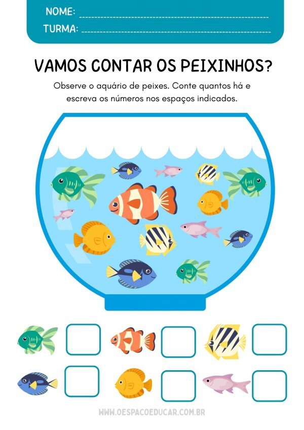 Atividade de quantificação com peixinhos!