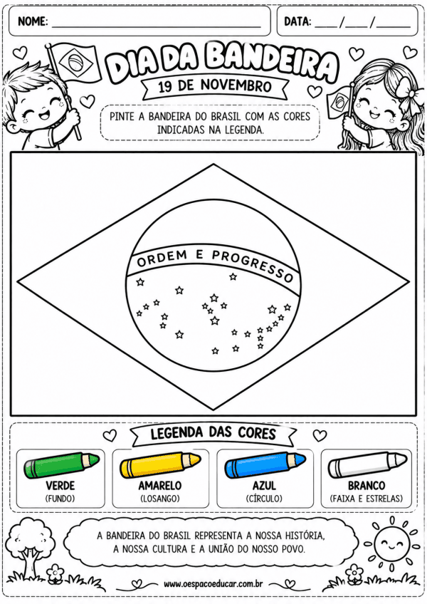 Educação Infantil: atividade dia da bandeira!