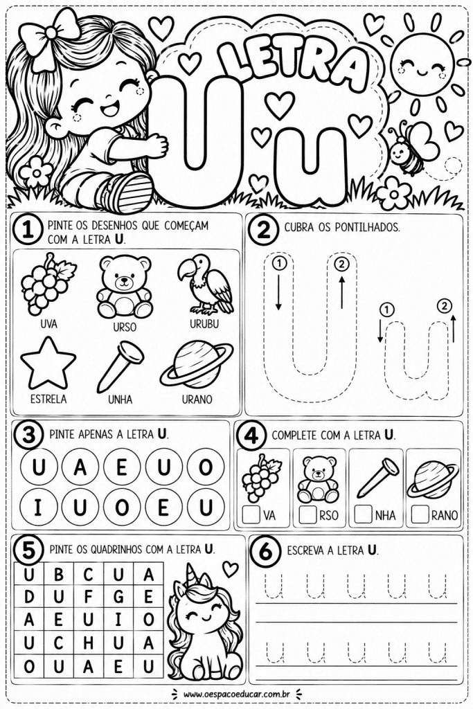 Atividade Infantil da Letra U