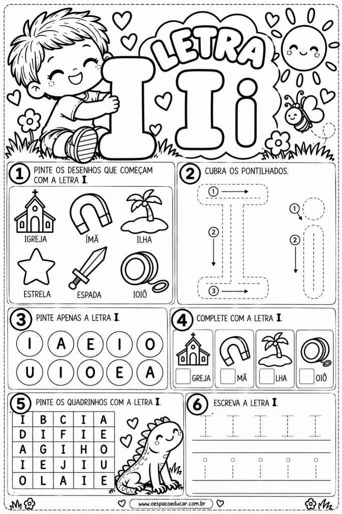 Atividade da Letra I para Colorir