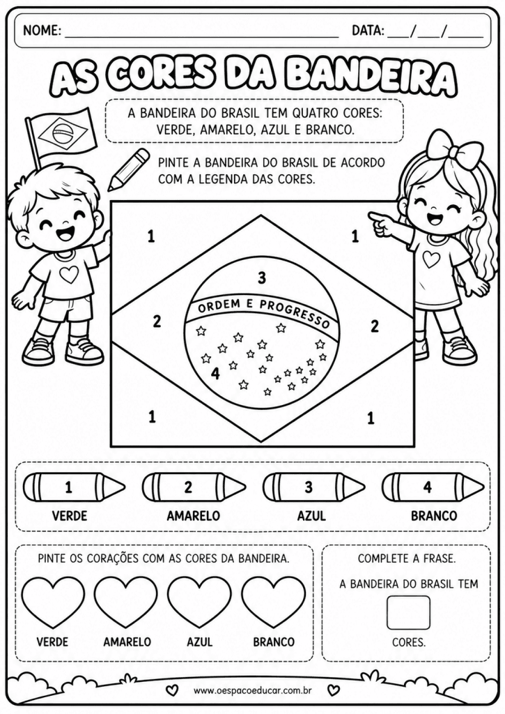 Atividade Cores da Bandeira do Brasil
