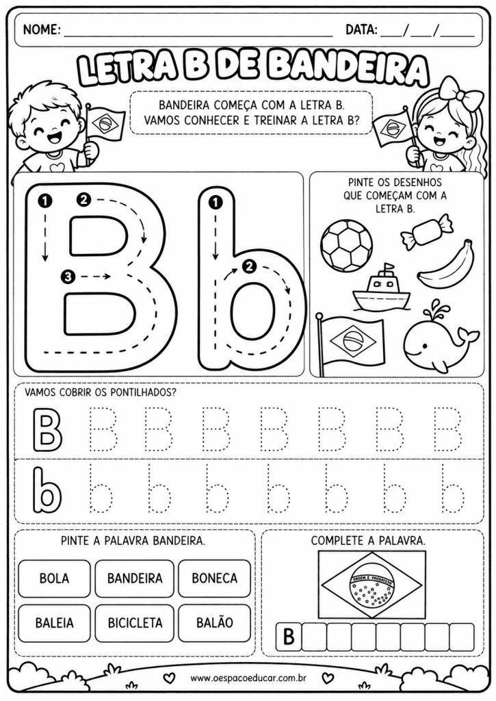 Atividades da Letra B Bandeira