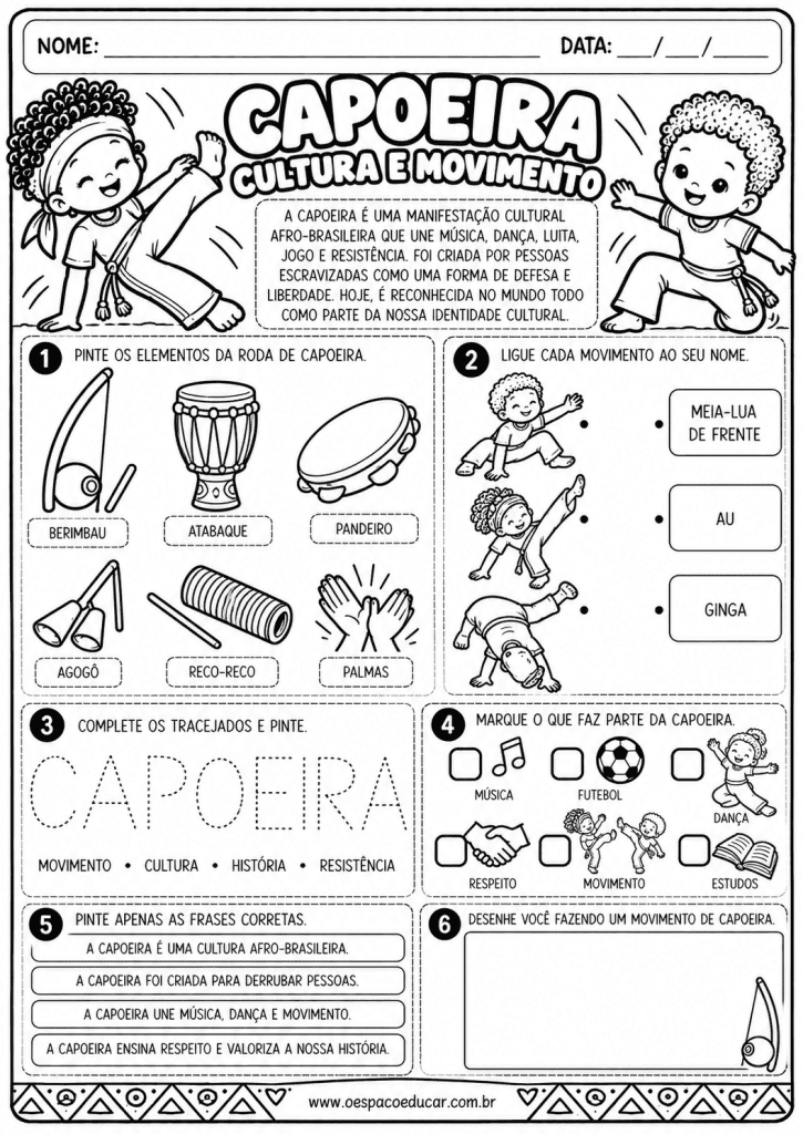Atividades de Capoeira Cultura e Movimento