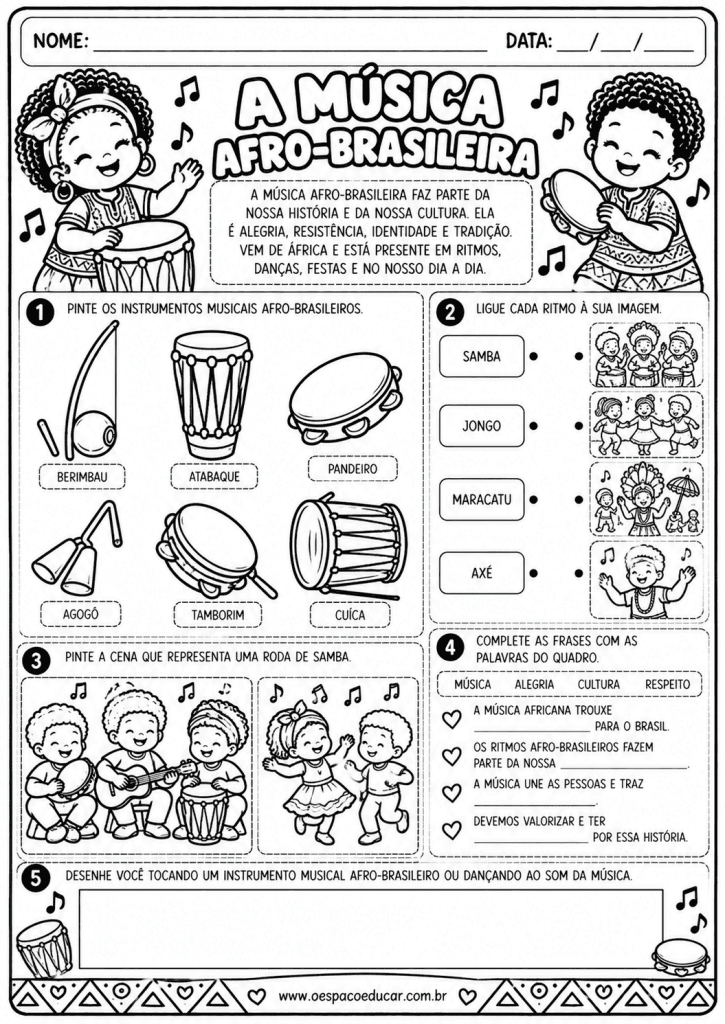 Atividades de Música Afro Brasileira