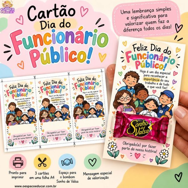 Dia do funcionário público: cartão com bombom!