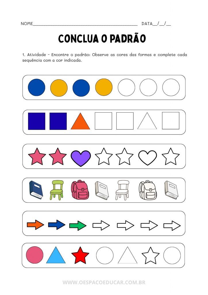 Desenvolvendo o Raciocínio Lógico: Atividades de Padrões e Sequências!