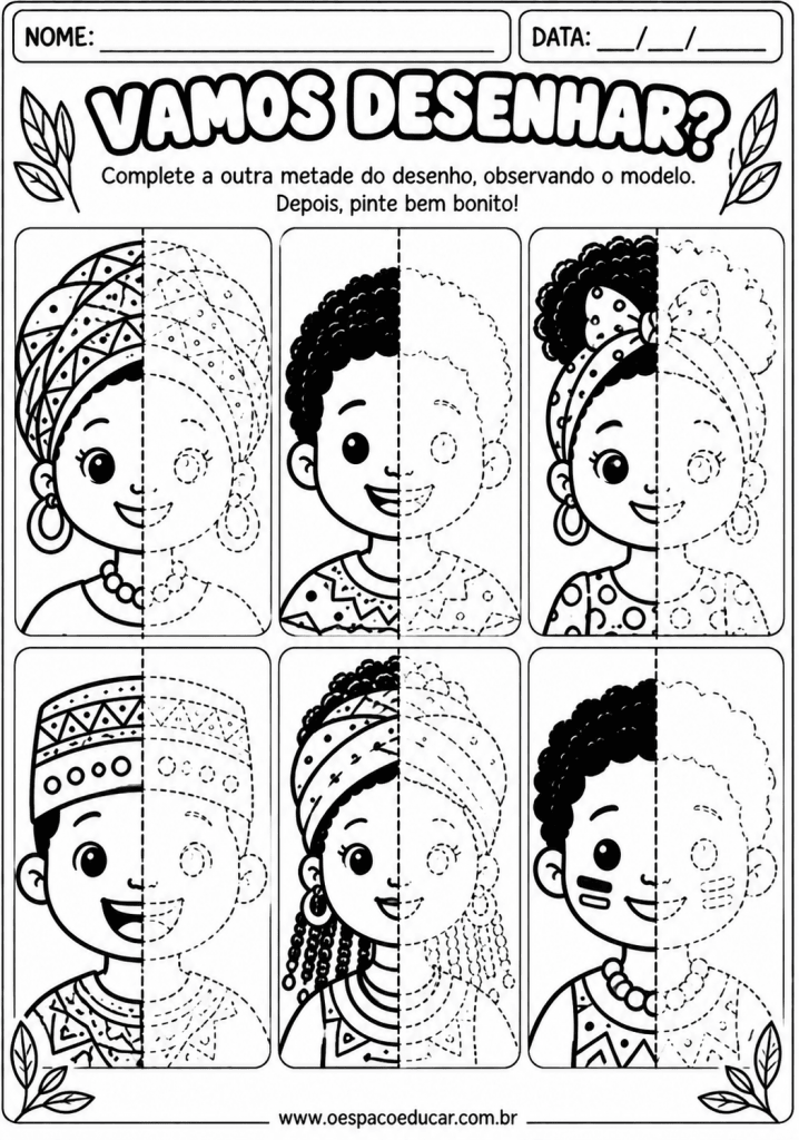 Vamos Desenhar Metades Africanas