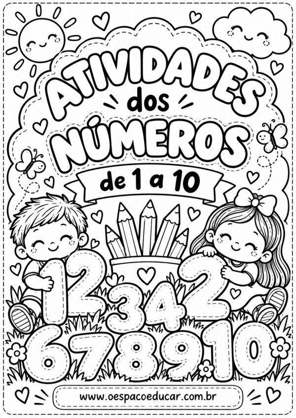Educação Infantil: caderno de atividades dos números de 1 a 10!