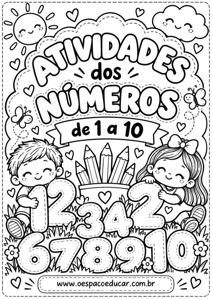 Capa atividades numeros 1 a 10 ate 2mb