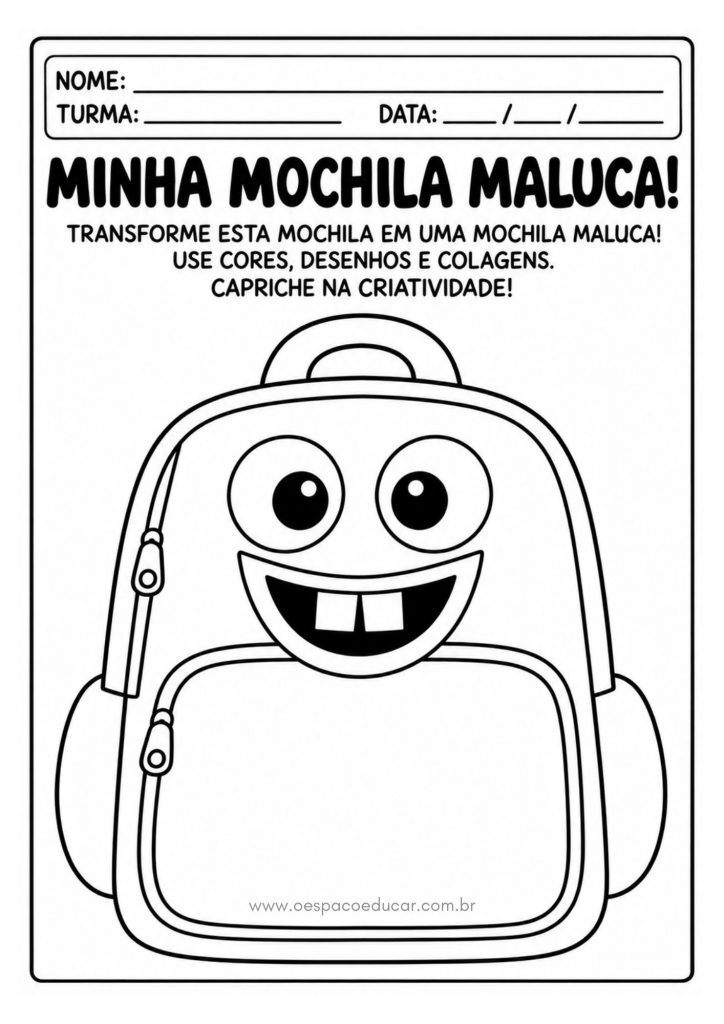 Dia das Crianças: Atividades Cabelo Maluco e Mochila Maluca!